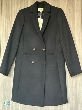 NWT Sézane Black Double-Breasted Pea Coat